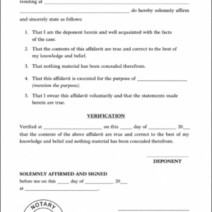 Affidavit - Sample Format